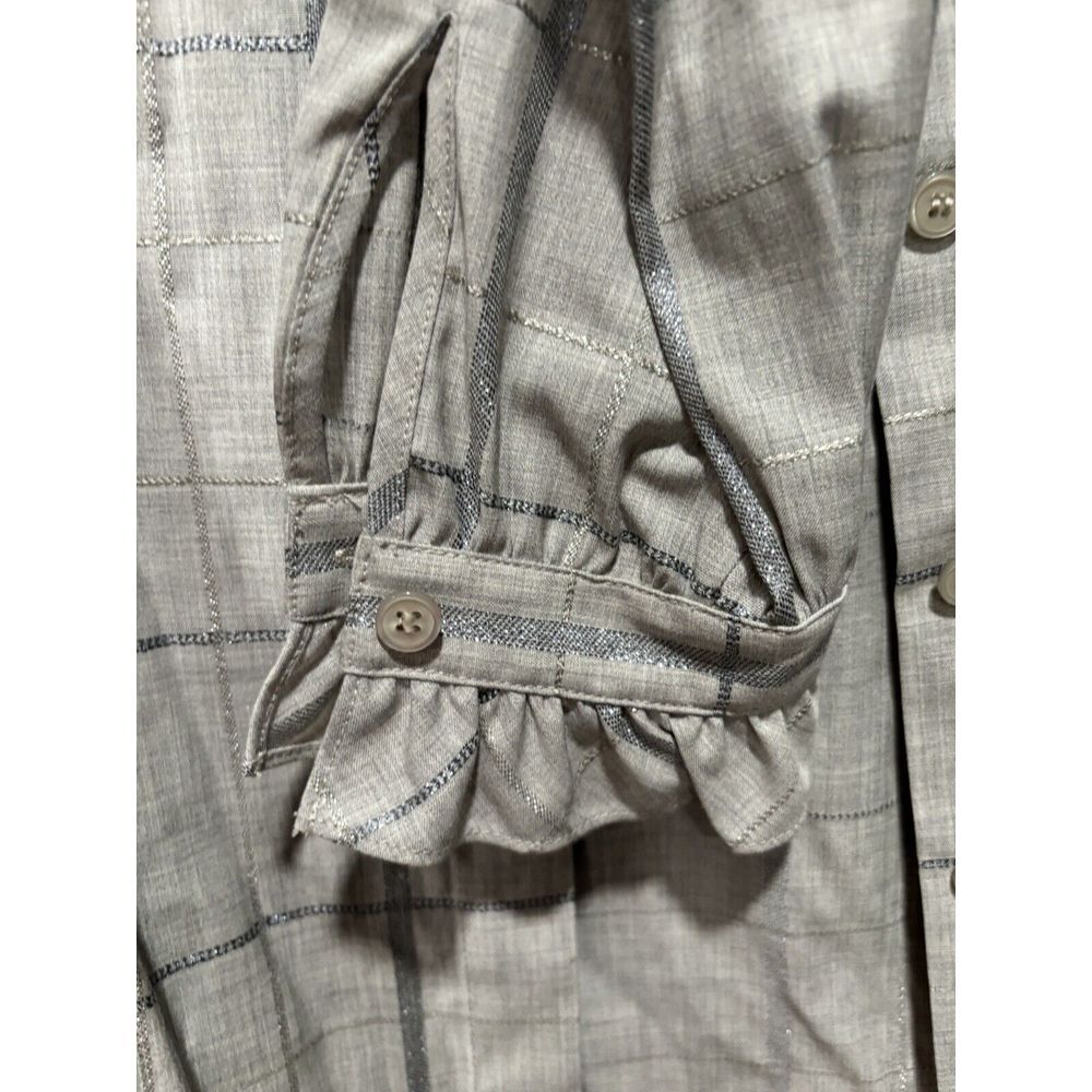 LAFAYETTE 148 New York Kelly Windowpane Wool Blend Blouse Size XS - Picture 4 of 6